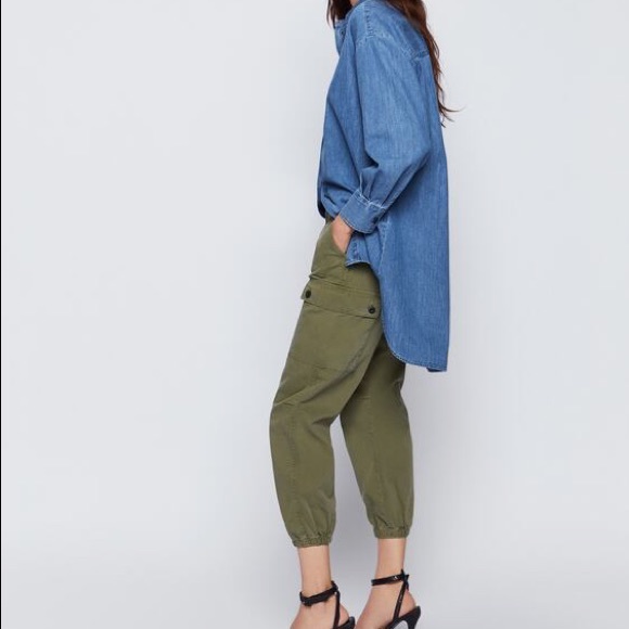 Zara khaki ZW premium cargo pants - Picture 5 of 5